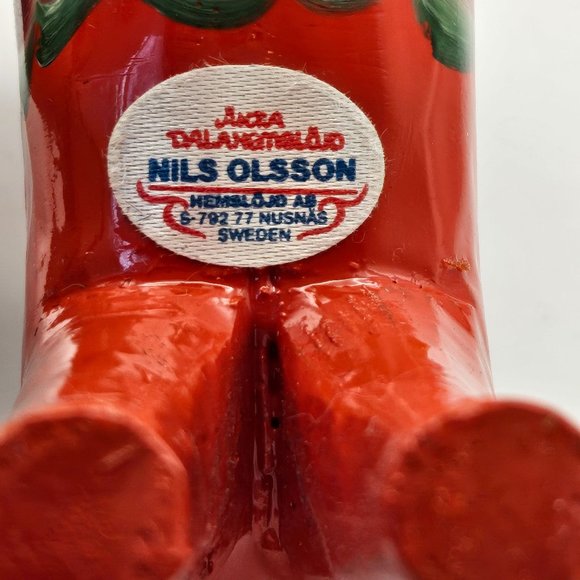 Red Swedish Dala Horse Nils Olsson 5" Tall Wooden - Picture 6 of 6